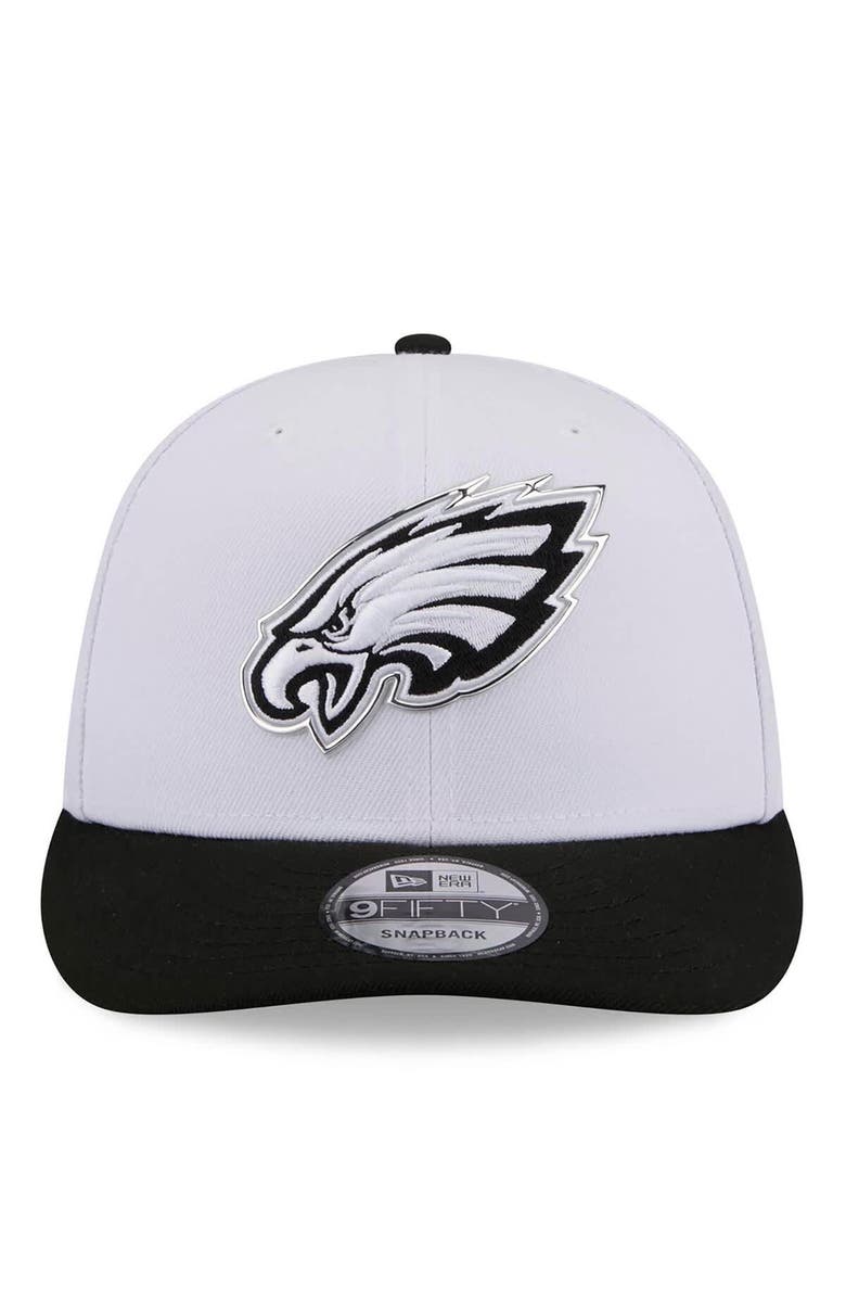 New Era Men's New Era White/Black Philadelphia Eagles 2026 NFL Draft Pre-Curved 9FIFTY Snapback Hat, Alternate, color, White