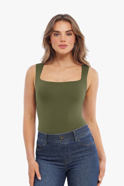 Popilush Cloud-touch Double-layer Shaping Sleeveless Top In Green