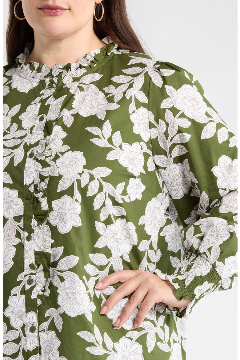 Haizley Floral Top, Alternate, color, CREAM-GREEN