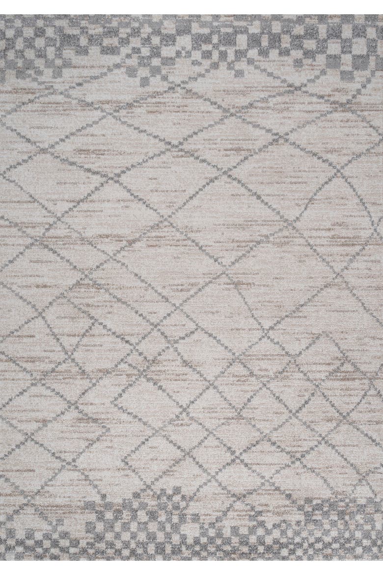 Asilah Moroccan Modern Diamond Area Rug, Main, color, Light Gray
