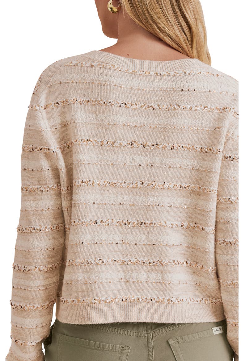 Lexa Stripe Sequin Cardigan, Alternate, color, WHITE SEQUIN/ MULTI