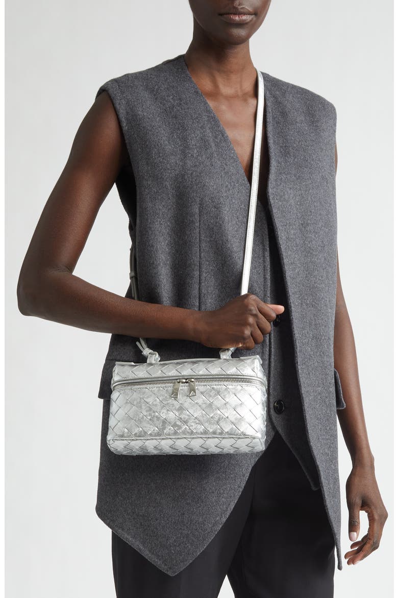Bang Bang Intrecciato Metallic Leather Crossbody Vanity Case Bang Bang Intrecciato Metallic Leather Crossbody Vanity Case