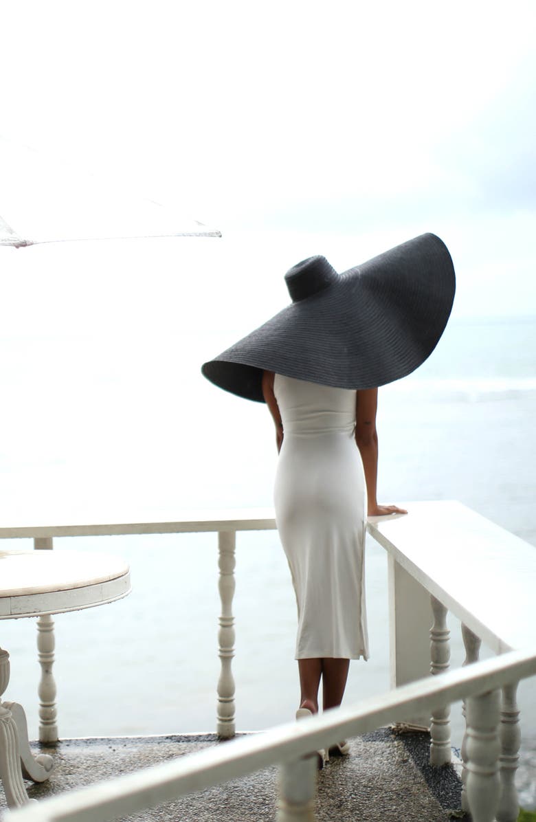 BRUNNA.CO The Solana Oversized Straw Hat, Alternate, color, Black