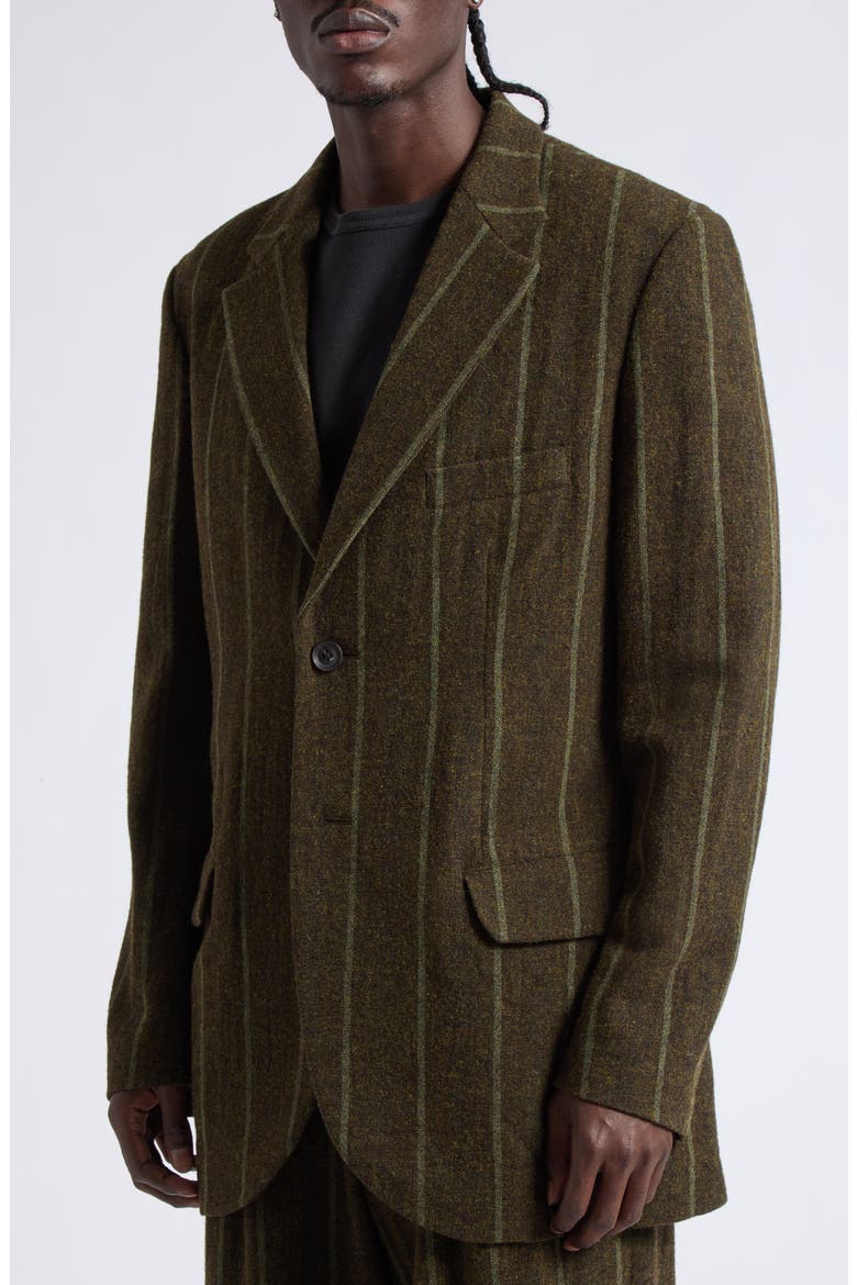 Stripe Wool Blend Sport Coat, Alternate, color, KHAKI
