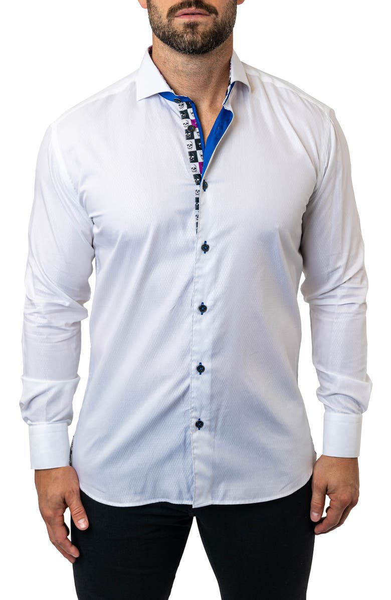 Maceoo Einstein Target 36 White Contemporary Fit Button-Up Shirt, Alternate, color, White