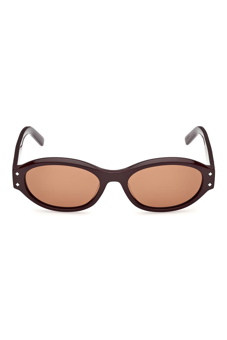 55mm Oval Sunglasses, Main, color, BURGUNDY / SOLID CARAMEL