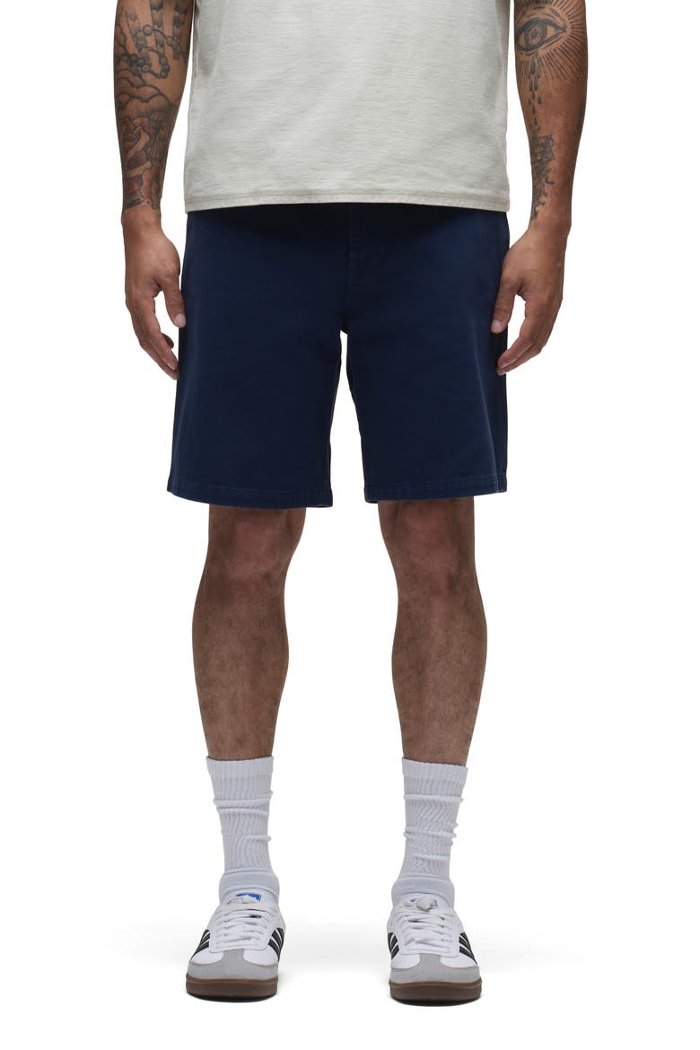 Venice Flat Front Navy Cotton Twill Chino Shorts, Main, color, NAVY