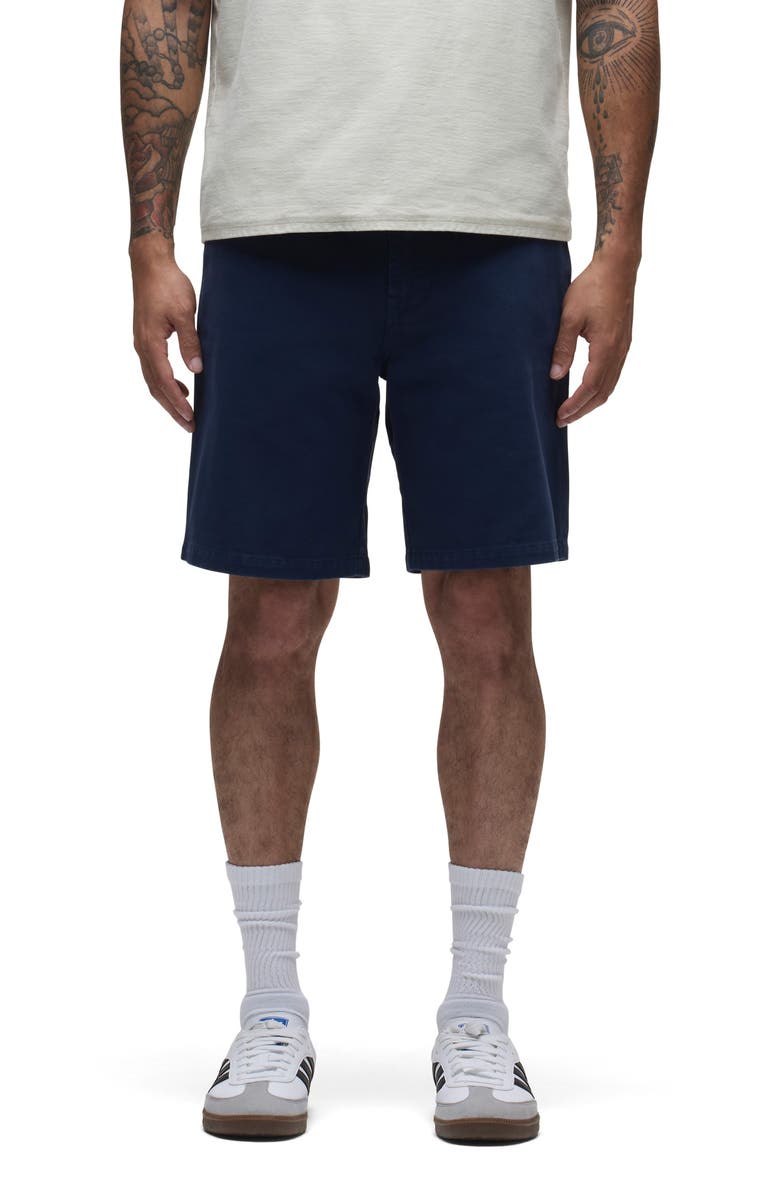 Hudson Jeans Venice Flat Front Navy Cotton Twill Chino Shorts, Main, color, Navy