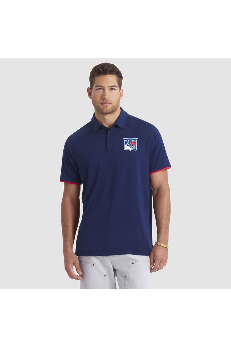 Men's Fanatics Navy New York Rangers Authentic Pro Rink Raglan Polo, Main, color, Navy