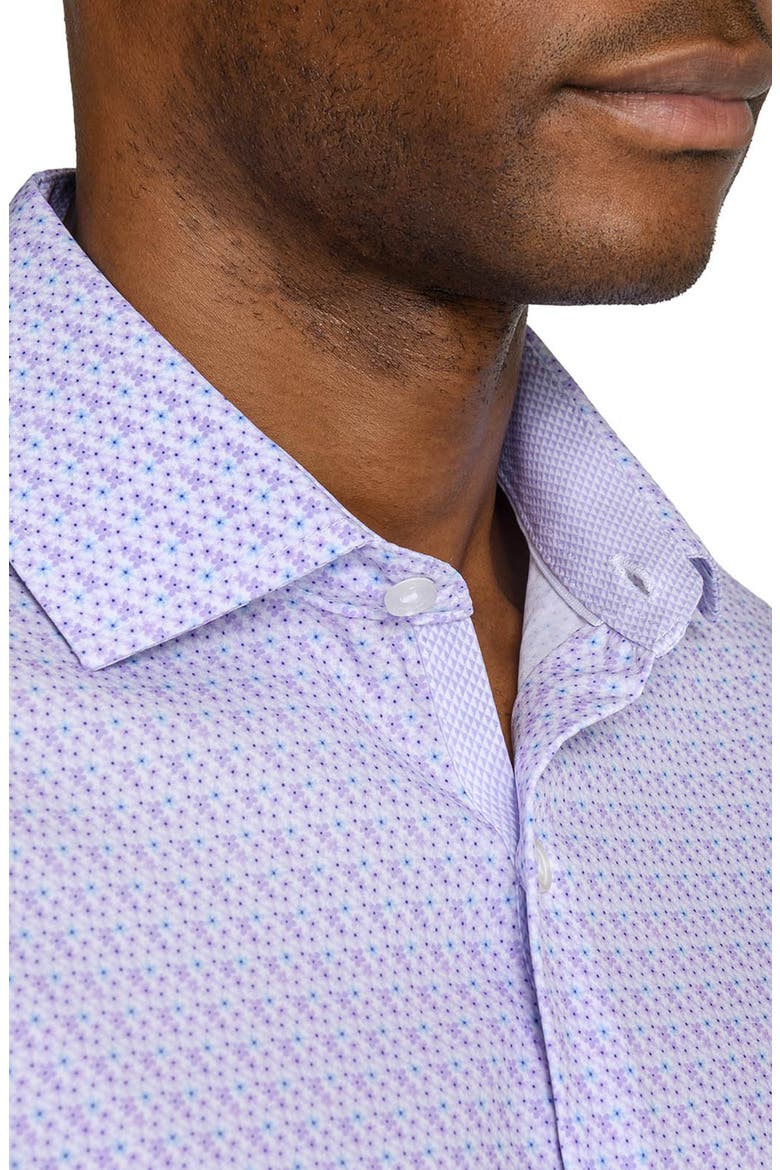 Fain Floral Performance Dress Shirt, Alternate, color, WHITE/ PURPLE