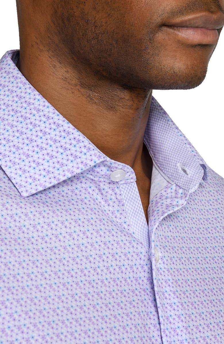 W.R.K Faint Floral Performance Dress Shirt, Alternate, color, White/ Purple