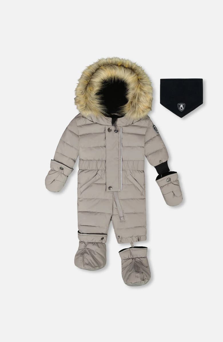 Deux par Deux Gender Inclusive One-Piece Original Puffy Snowsuit, Main, color, Gray