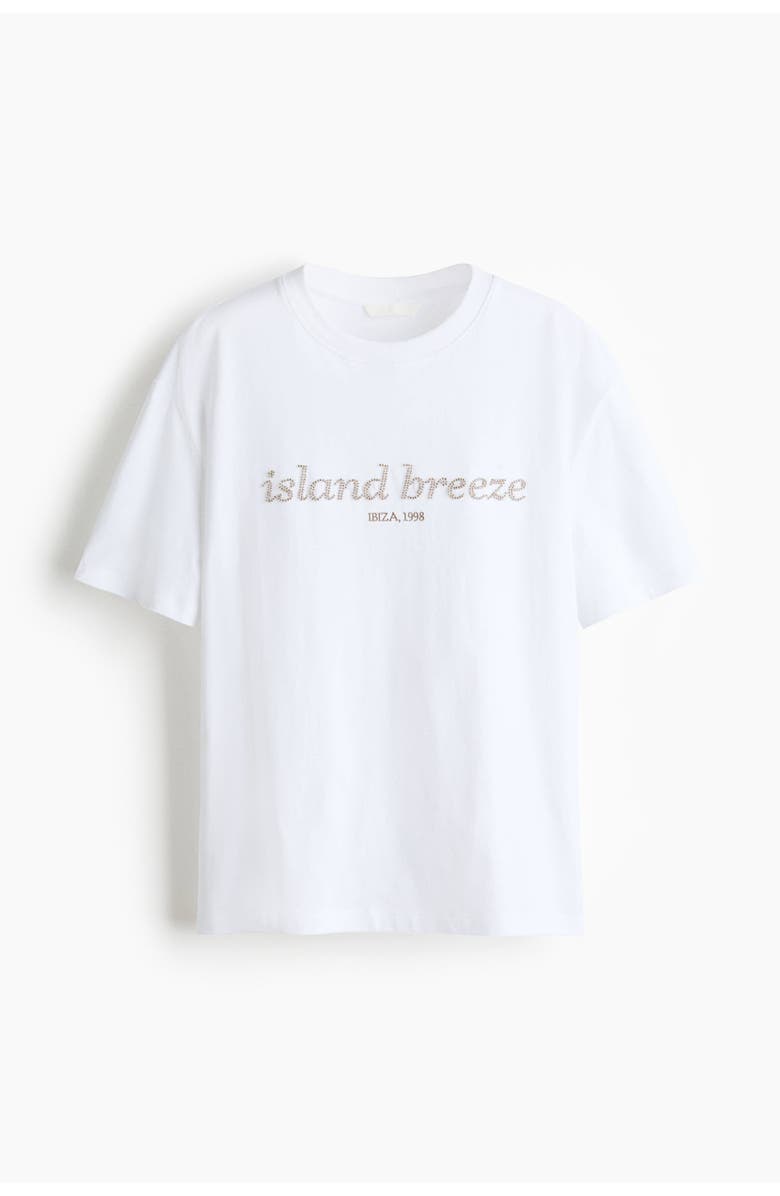 H&M Oversized T-shirt, Main, color, White/Island Breeze
