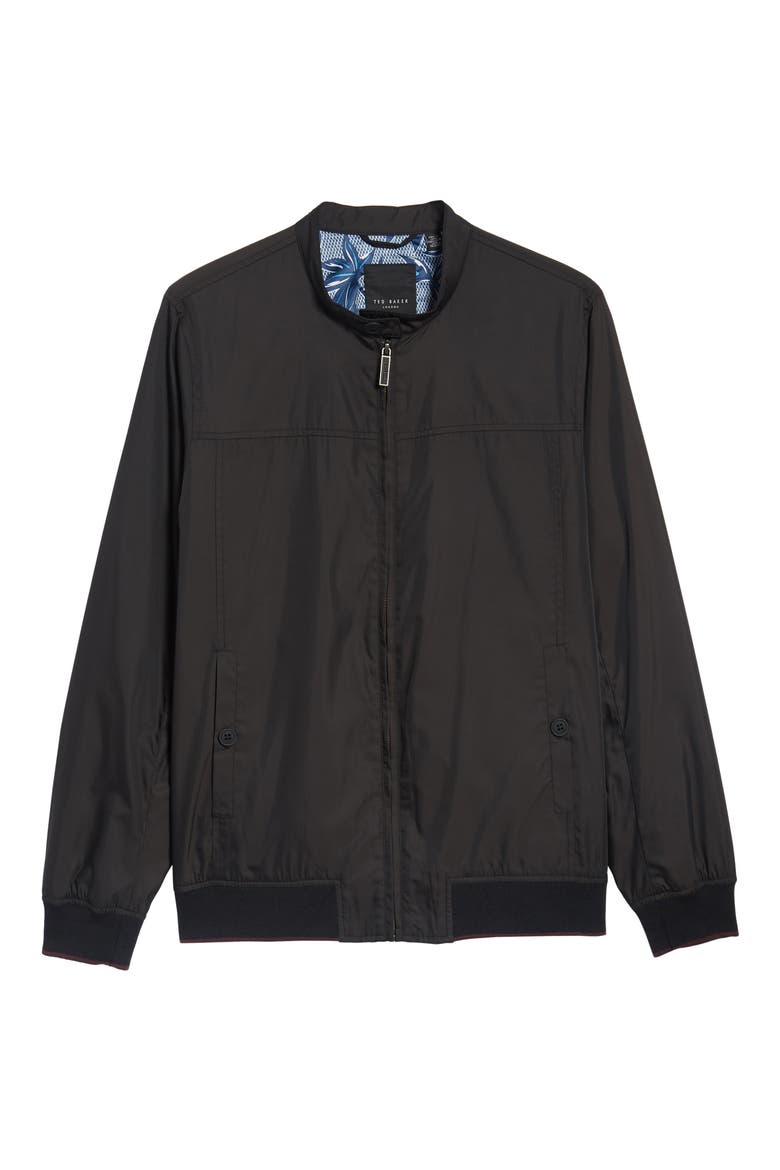 Calgar Nylon Bomber Jacket, Alternate, color, BLACK