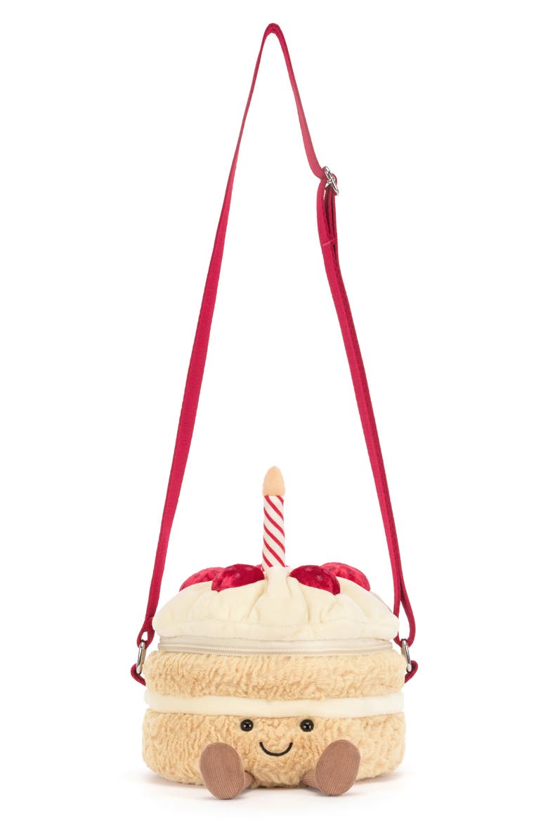 Kids' Amuseables Birthday Cake Plush Shoulder Bag, Alternate, color, BEIGE