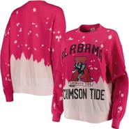 GAMEDAY COUTURE Women's Gameday Couture Crimson Alabama Crimson Tide Twice As Nice Faded Dip-Dye Pullover Long Sleeve Top