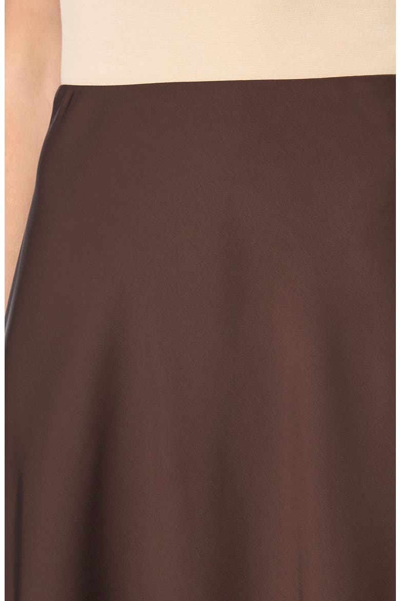 Bias Cut Satin Midi Skirt, Alternate, color, COFFEE BEAN