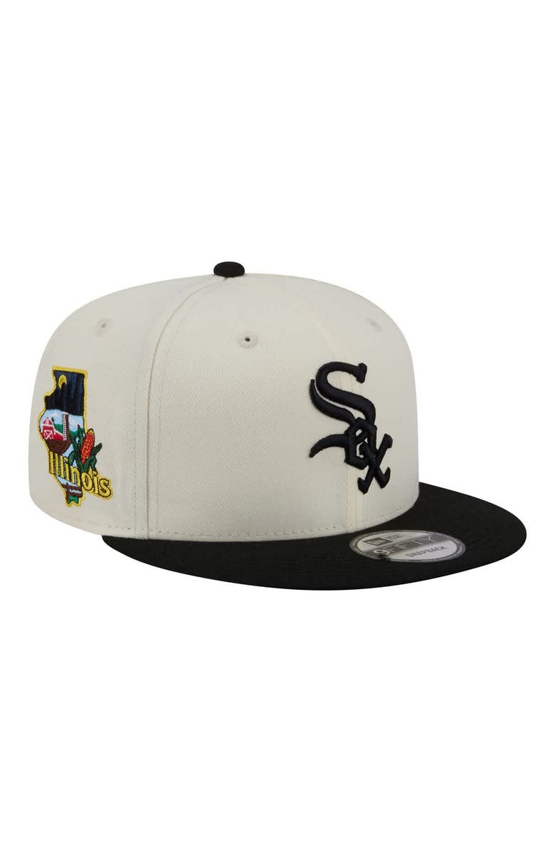 New Era Men's New Era Cream/Black Chicago White Sox Localized 9FIFTY Snapback Hat, Main, color, Cream