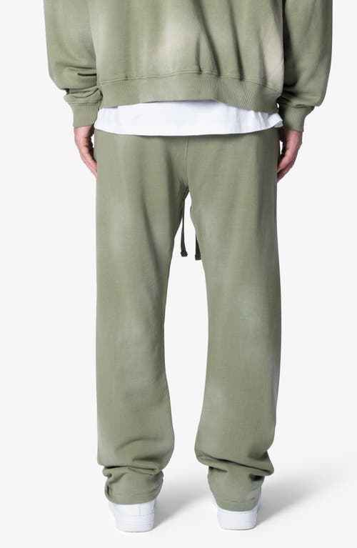 Mnml Faded Relaxed Fit Cotton Sweatpants In Washed Olive
