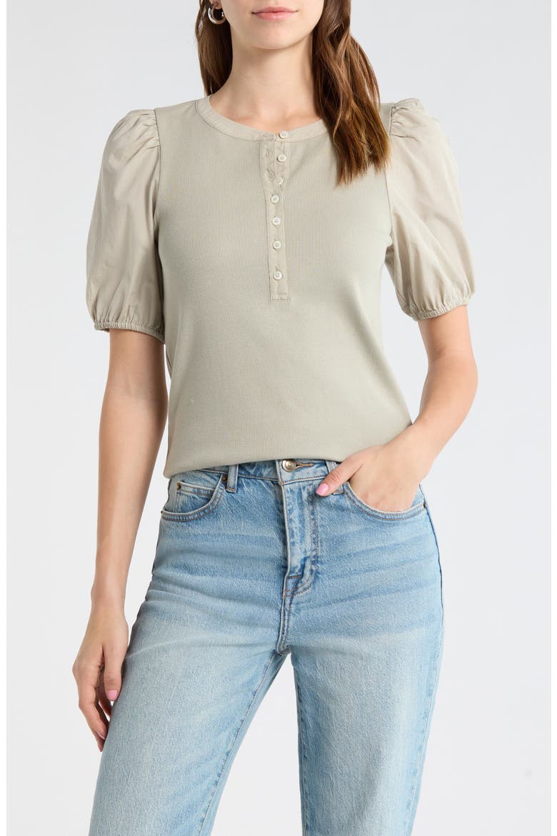 Brandy Puff Sleeve Shirt, Main, color, SEA MIST