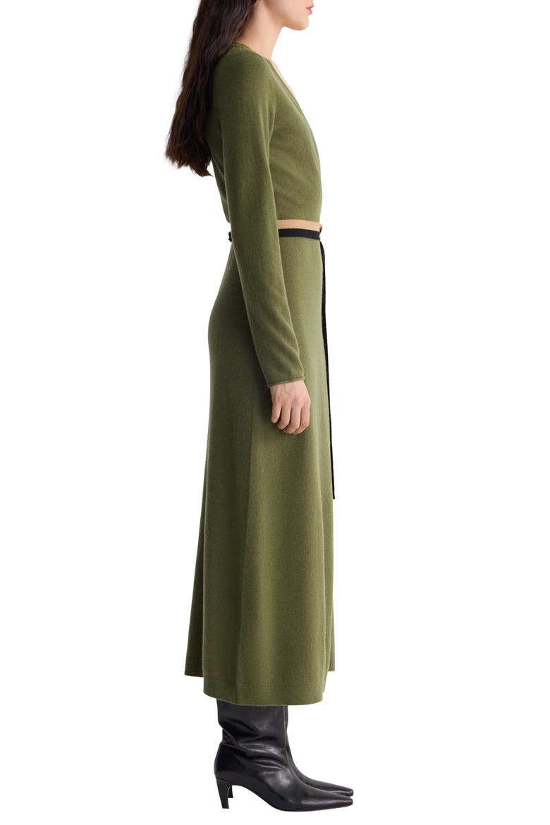Bellina Merino Wool & Cashmere Sweater Dress, Alternate, color, PESTO