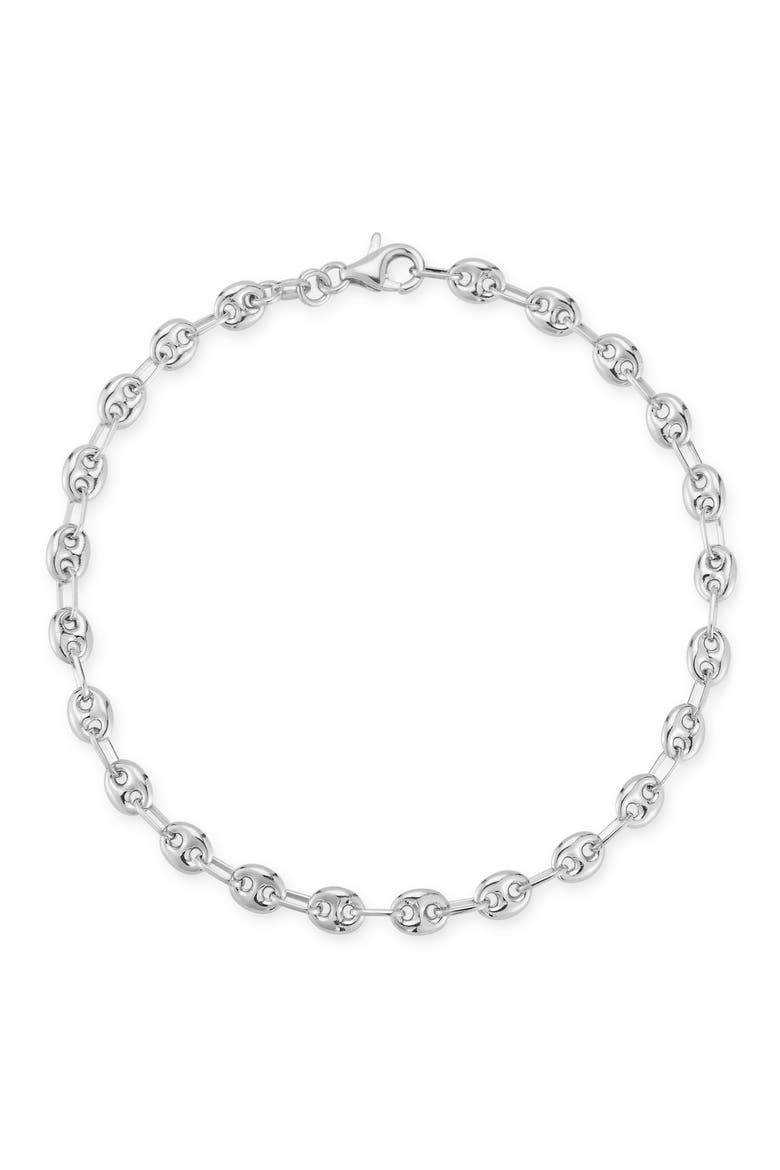 Rhodium Plated Sterling Silver Mariner Chain Bracelet, Main, color, SILVER