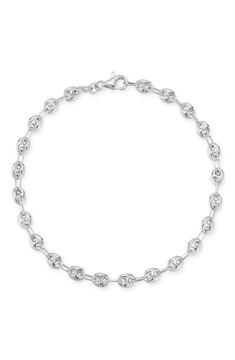 CHLOE AND MADISON Rhodium Plated Sterling Silver Mariner Chain Bracelet, Main, color, Silver