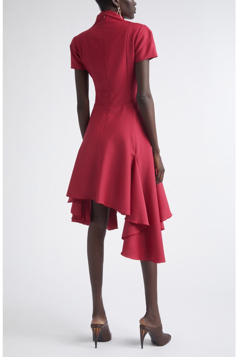 Asymmetric Wool & Mohair Dress, Alternate, color, RASPBERRY