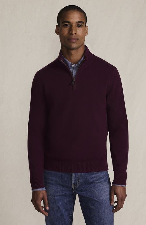 Lands' End Fine Gauge Cashmere Quarter Zip In Purple