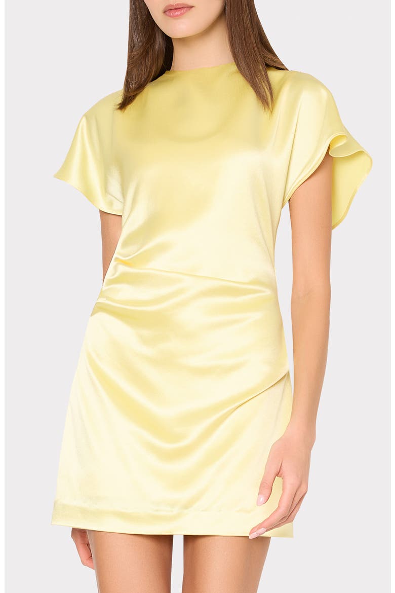 Kora Hammered Satin Minidress, Alternate, color, GOLD