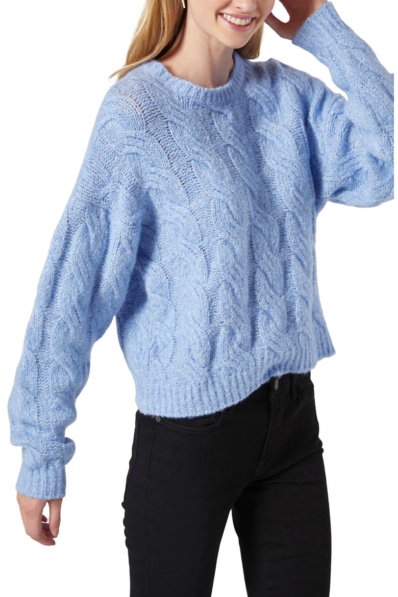 Hyannis Cable Sweater, Alternate, color, POWDER BLUE