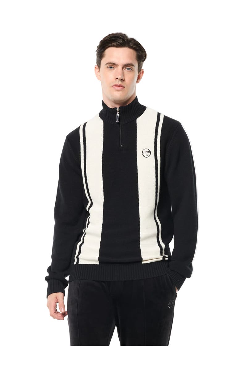 Sergio Tacchini Young Line Knit Polo, Main, color, Black/Gardenia