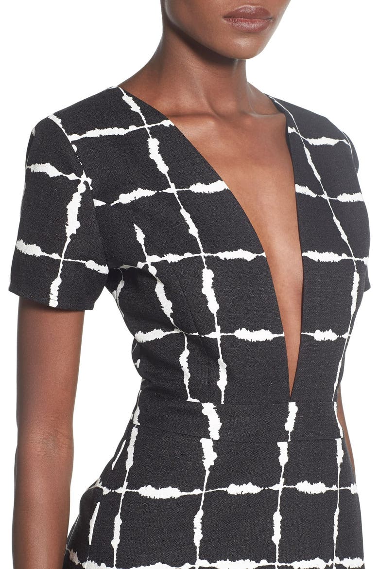 Plunge Romper, Alternate, color, BLACK/ WHITE