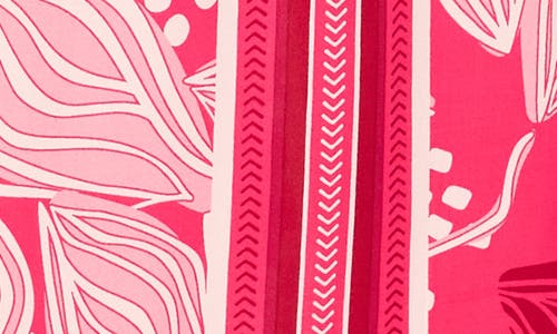Halogen ® A-line Midi Skirt In Pink Peacock Leaves