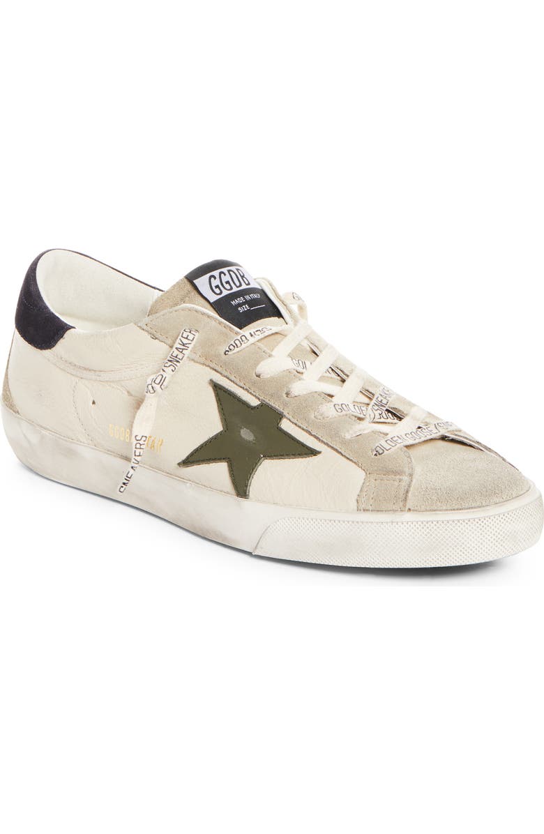 Golden Goose Super-Star Sneaker, Main, color, Cream/Grey/Olive Green/Blue