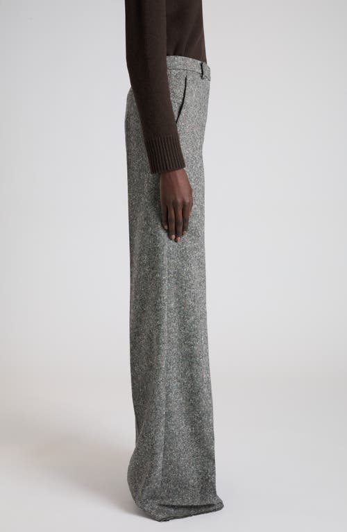 Valentino Natté Buttoned Weave Virgin Wool Blend Pants In Gray