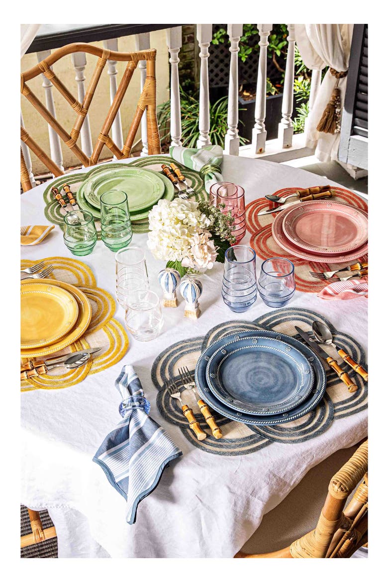 Set of 4 Scallop Stripe Placemats, Alternate, color, CHAMBRAY