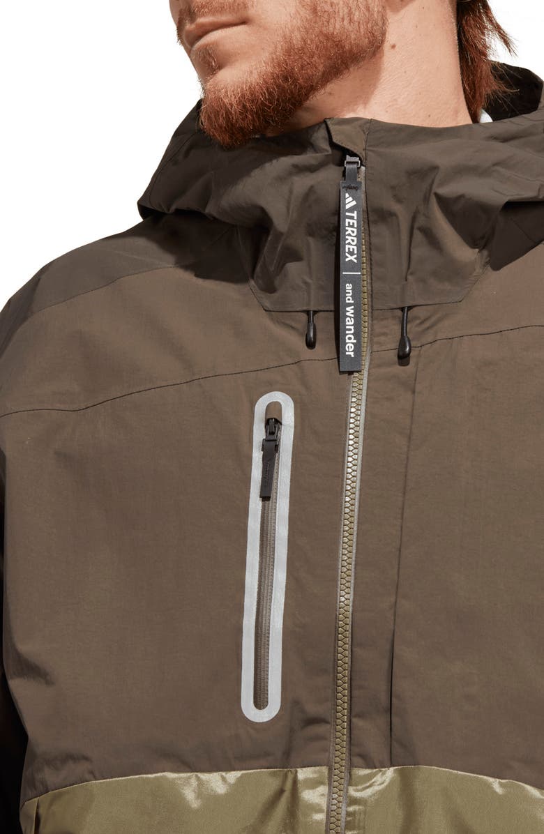 adidas x and wander Terrex Xploric Rain.RDY Water Repellent Hooded Jacket, Alternate, color, 