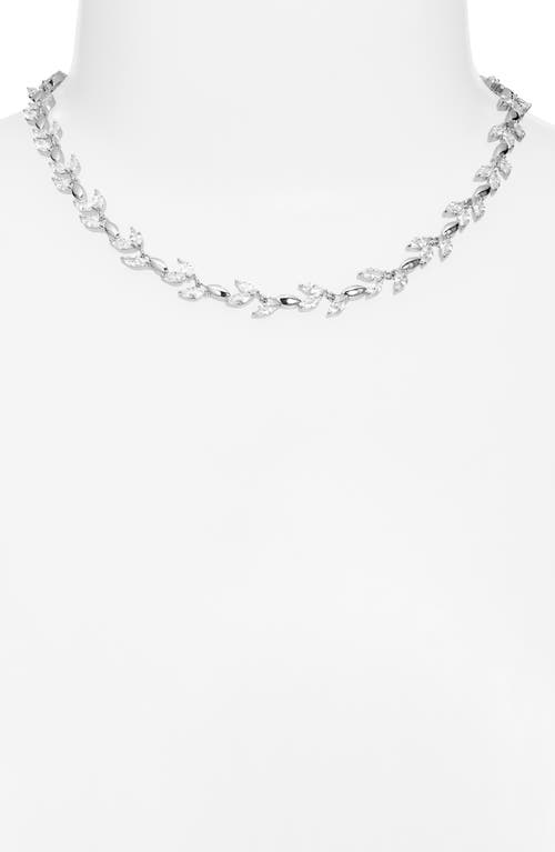 Nordstrom Cubic Zirconia Leaf Collar Necklace In Metallic