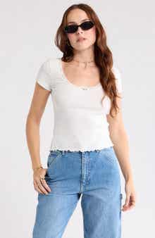 Abound Sweet Pointelle Scoop Neck Top