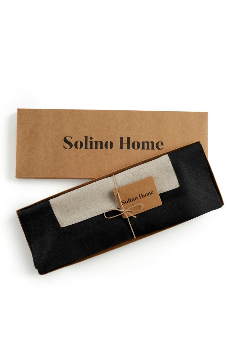 Solino Home Linen Placemats - Contempo, 14" x 19" Inch, Alternate, color, Black And Natural