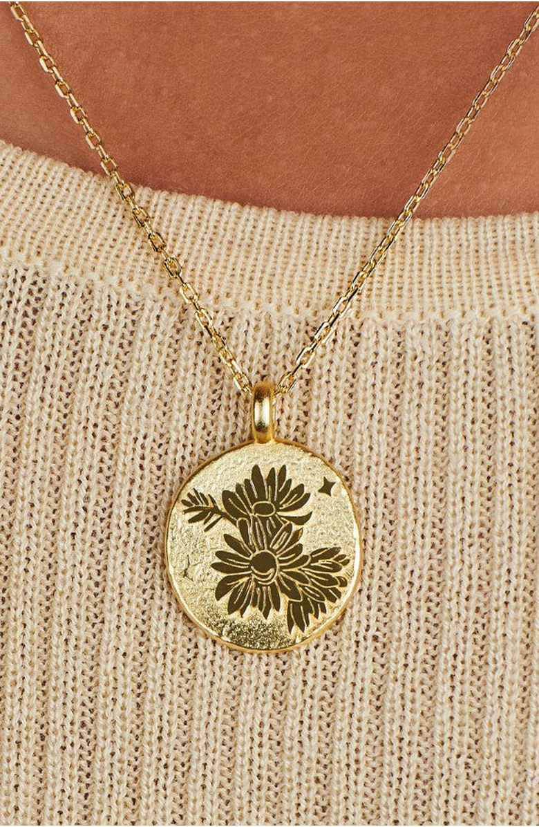 Little Sky Stone Birth Flower Necklace, Alternate, color, Daisy / April