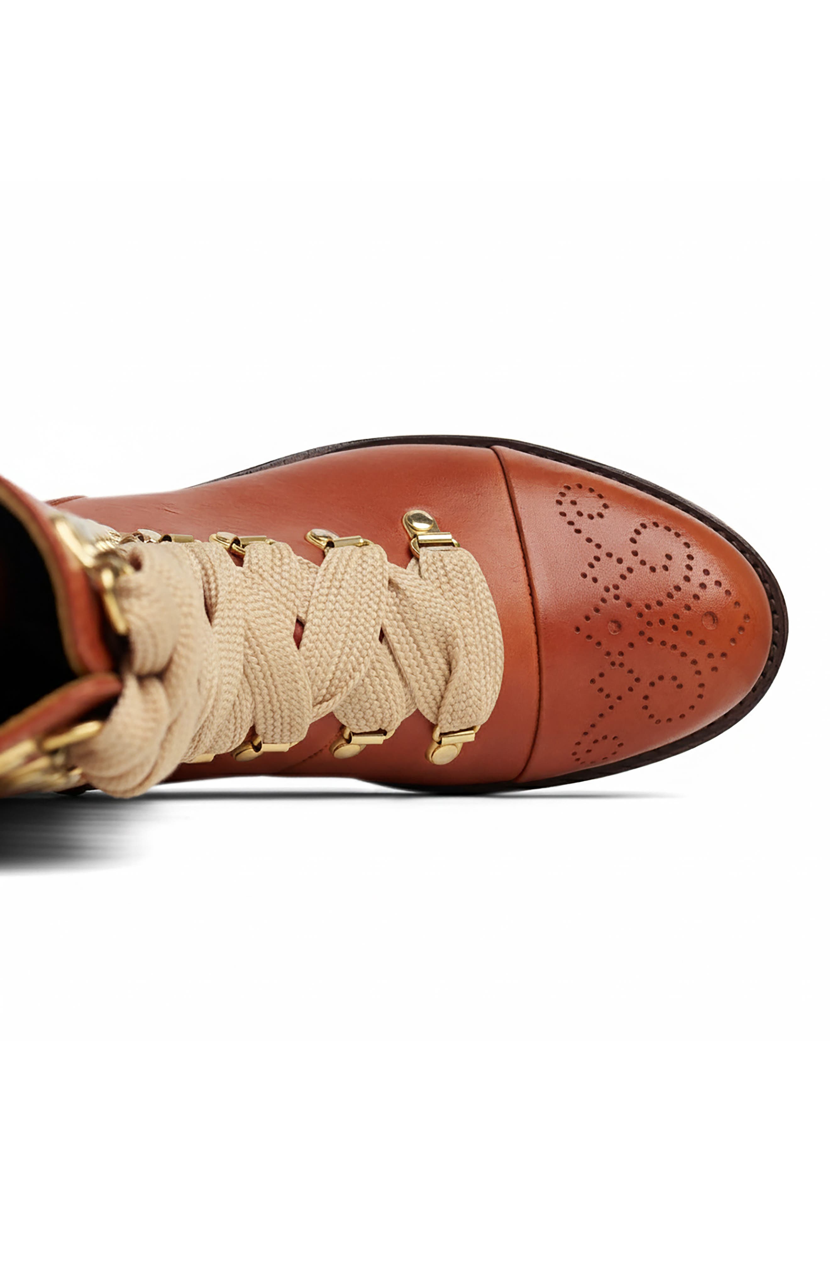 The Office of Angela Scott Mrs. Blake Knee High Lace-Up Boot, Alternate, color, Saddle