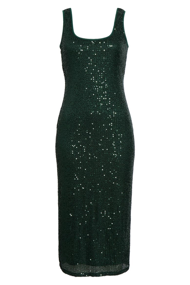 Kamari Sequin Tank Dress, Alternate, color, EMERALD