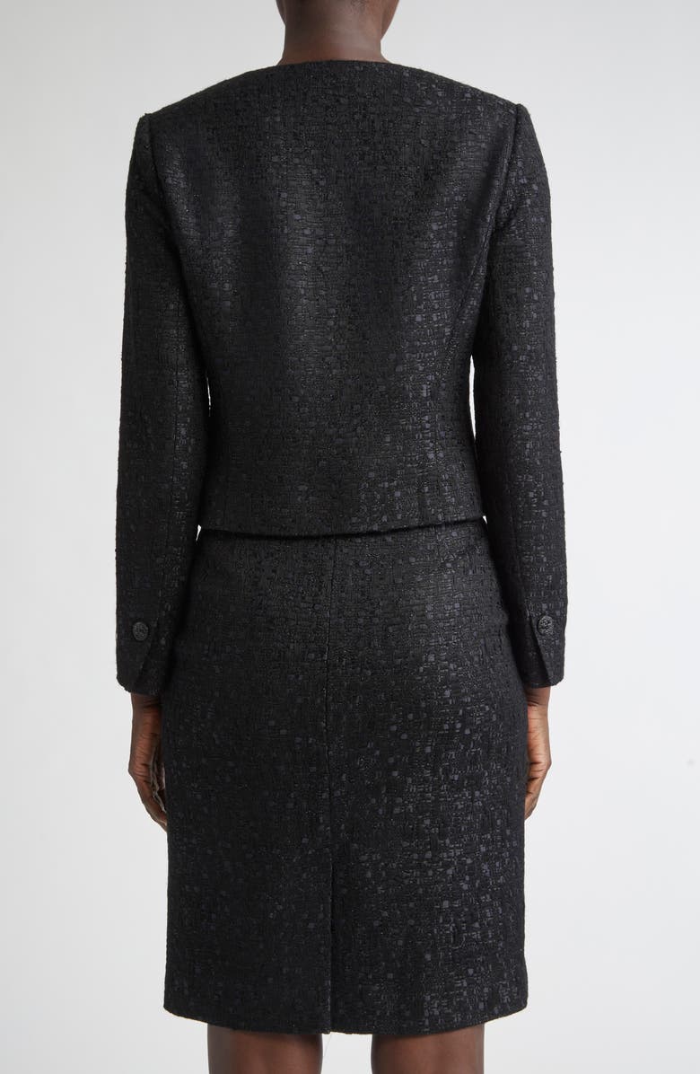 ST. JOHN Compact Tape Tweed Jacket, Alternate, color, Black