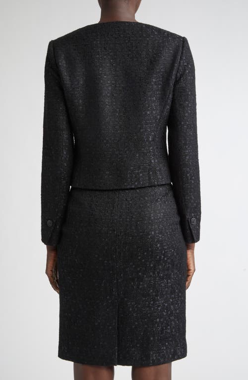 St John St. John Compact Tape Tweed Jacket In Black