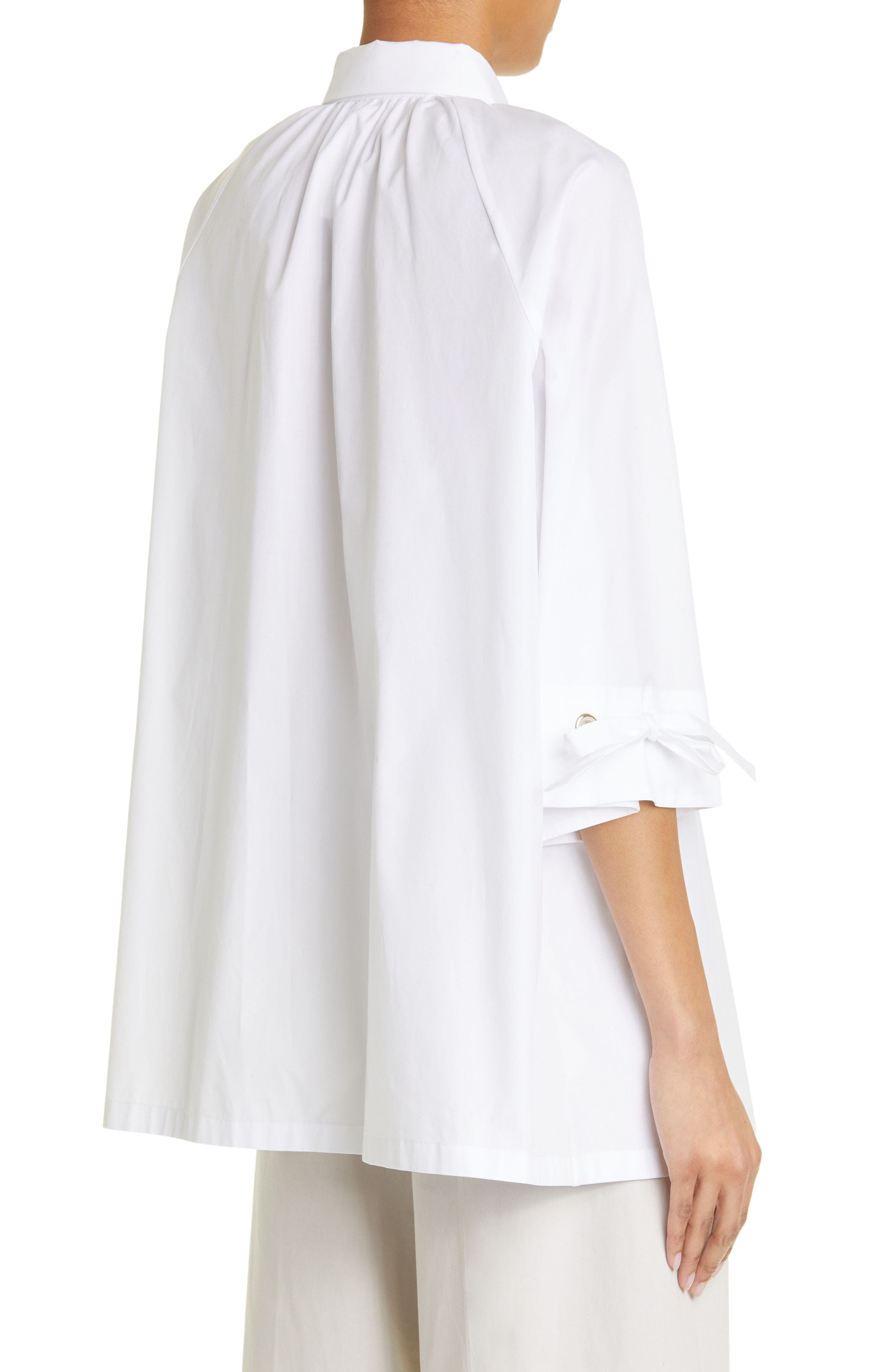 Max Mara Gigi Threaded Cuff Cotton Button-Up Shirt (Women) | Nordstrom