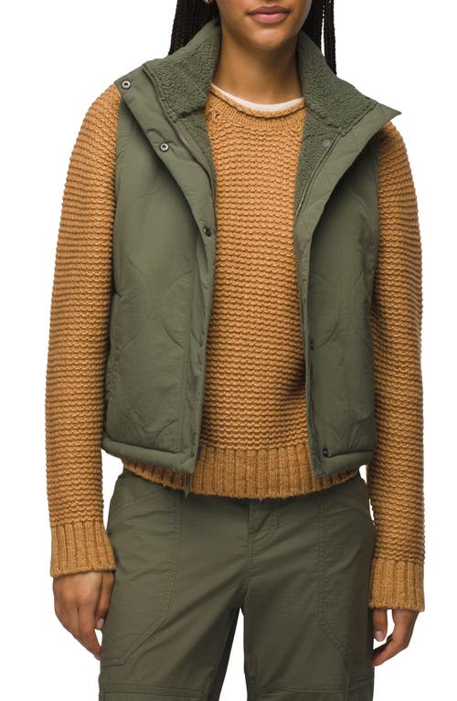 prAna Encinitas Quilted Vest in Rye Green 