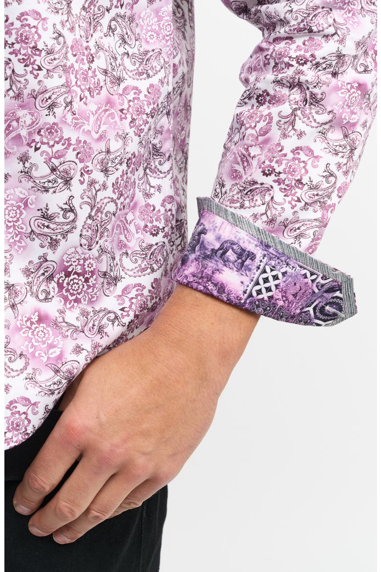 Downing Long Sleeve Button-Up Shirt, Alternate, color, BERRY