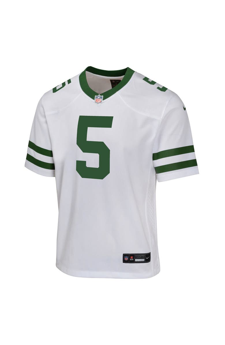 Nike Youth Nike Garrett Wilson Legacy White New York Jets Game Jersey, Alternate, color, White